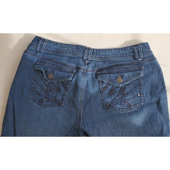Gitano Jeans Straight Women's Size 16 Blue Denim Vintage Embellished Rhinestone - Picture 15 of 16
